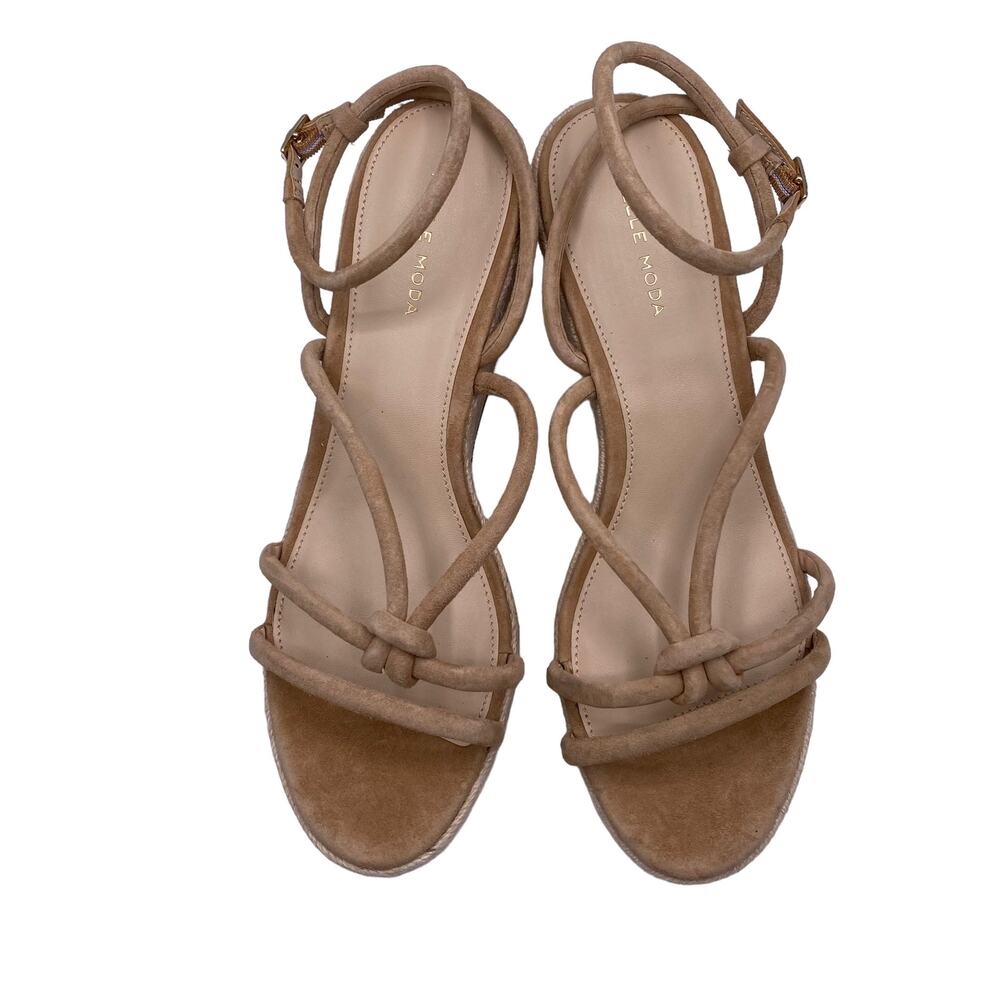 New Pelle Moda Kylle Latte Women's Open Toe Strappy Espadrille Wedge Sandal 10M - Picture 6 of 7